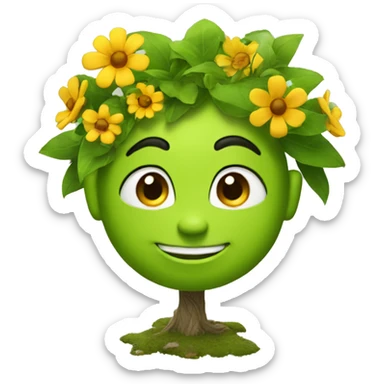 from shreks head grows flowers and trees sticker