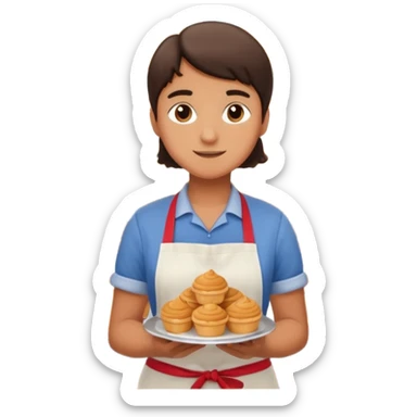 Interim student working in a shop sticker