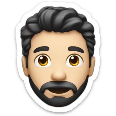 Homme noir avec cheveux crépu qui mange des ramens dans un bol sticker