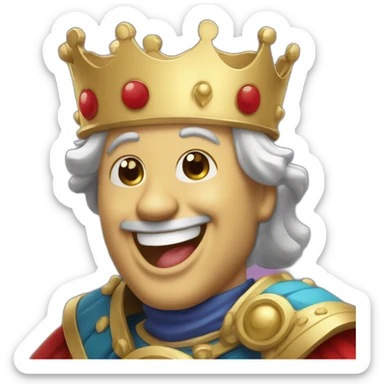 Laughing king of playing card sticker