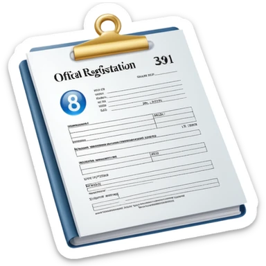 legal document with a unique number, representing a business registration or fiscal code sticker