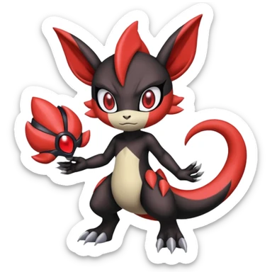 Colorful Cool Badass  Meloetta-Guilmon-Darkrai-Pokémon-Fakémon-fusion-hybrid-creature sticker