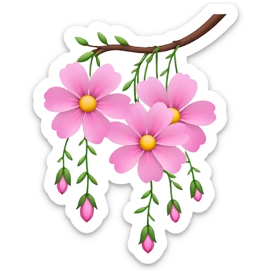 Hanging pink flowers. I want to put it on my company slideshow for spring time. sticker