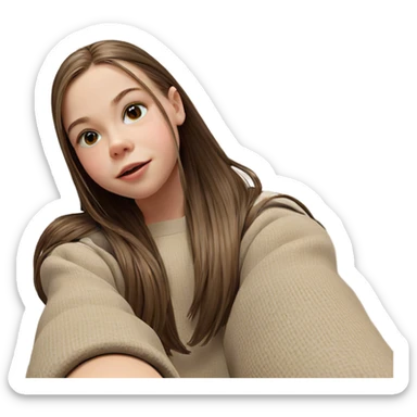 realistic portrait of girl sticker
