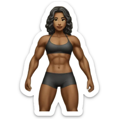Muscular woman bikini sticker