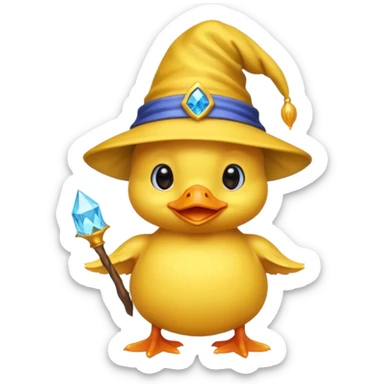 baby duck with wizard hat
 sticker