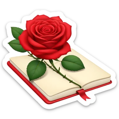 notebook  and rose sticker