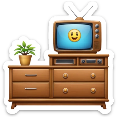 television on dresser sticker