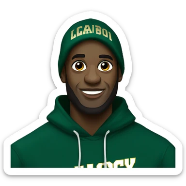 Lebron James wearing cal poly hoodie sticker