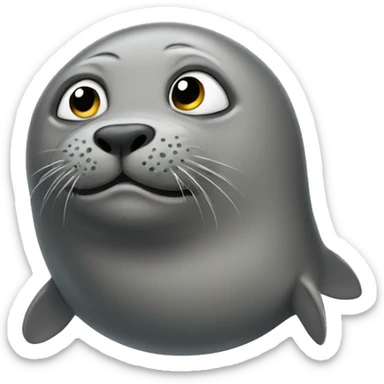 a seal turning it's head and looking awkward sticker