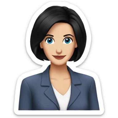 Monica Geller from friends blue eyes sticker