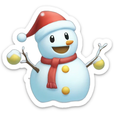 Snowman Statue Epic Mystery Legendary NewYear PokemonTheme Pokeball Snowfall Snowballs sticker