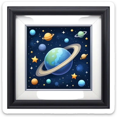 Space galaxy inside a square frame sticker