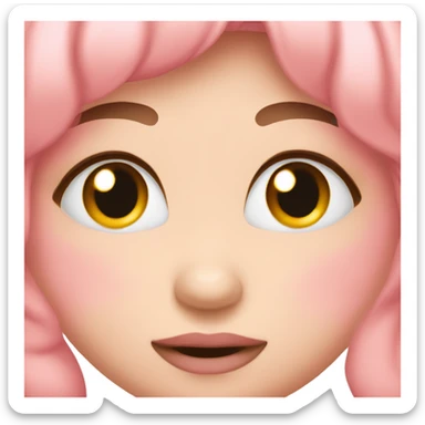 pink blushing face sticker