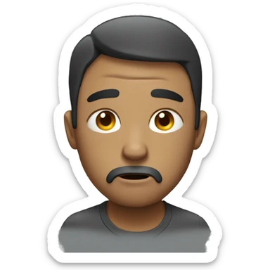 tired man trying to work sticker