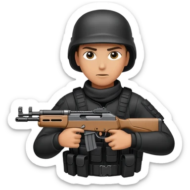 A call of duty like character hold a kar98 dressed in all black aiming in for a quick shot sticker