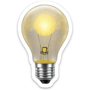 sparkles around the light bulb sticker