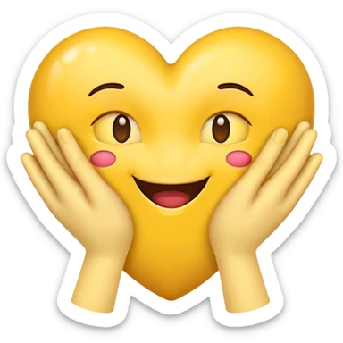 Emoji with hands making heart sticker