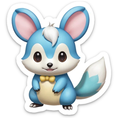Tropical Exotic Minccino-Oshawott-Emolga-fusion  sticker