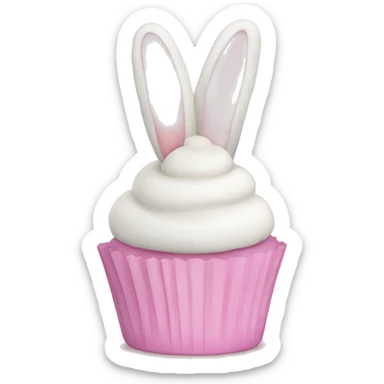 Easter white light pink cupcake sticker