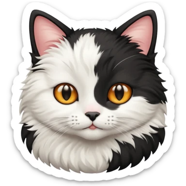 cat black and white short hair sticker