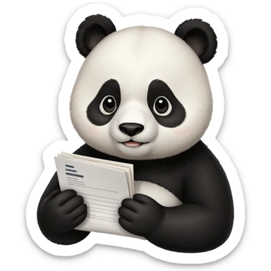 Panda asking for please review my pull request code  sticker