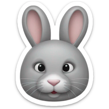 Lapin gris nuque longue sticker