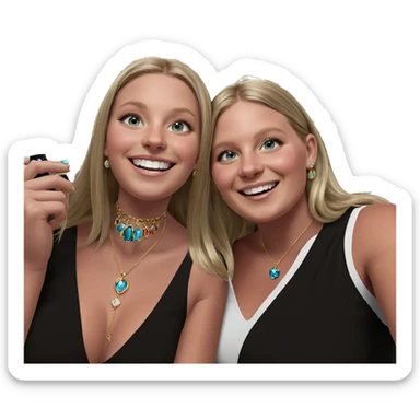 blonde girls with jewelry selfie sticker