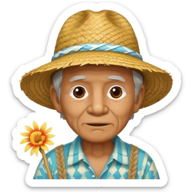hawaiian old man with hat sticker