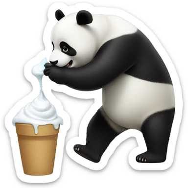 Panda eating ice creamer  sticker