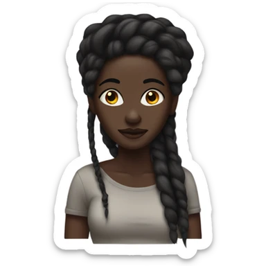 Darkskin dread head woman sticker