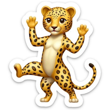 Leopard doing twirling  sticker