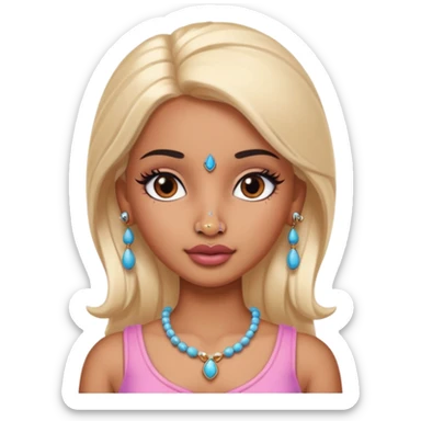 Indian Barbie with a nose piercing  sticker