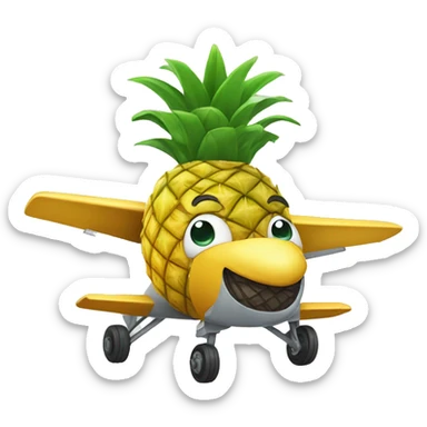 Pineapple in a plane sticker