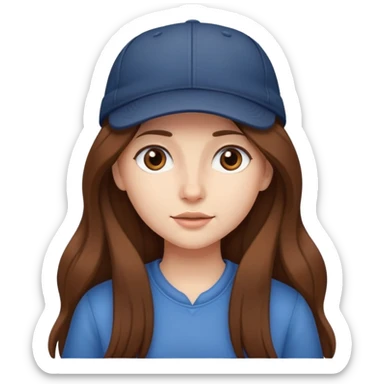 girl with long hair and cap sticker
