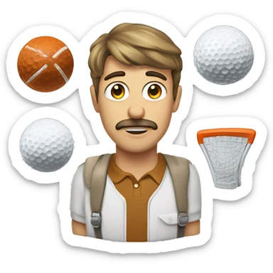 Homme avec une calvitie et les golfes creusés sticker