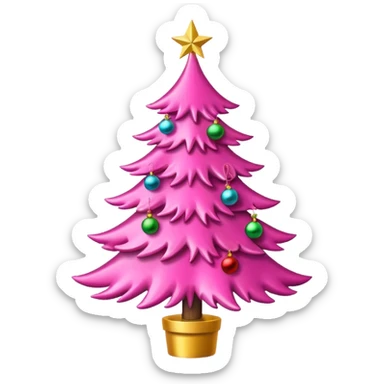 Pink Christmas tree sticker