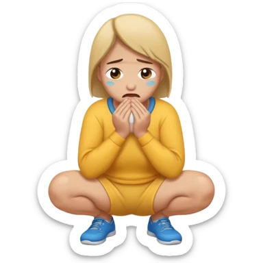 Crying squating sticker