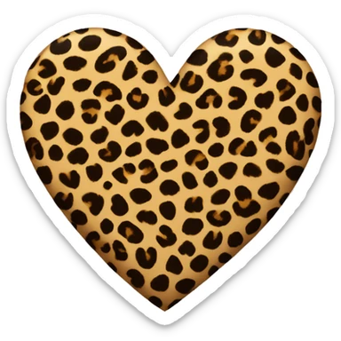 Leopard print heart sticker