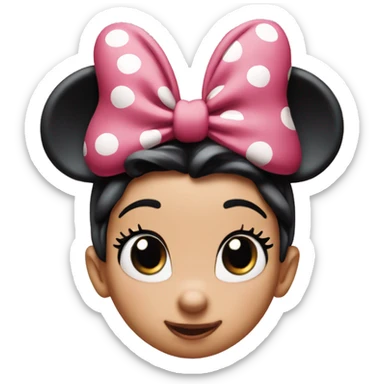minnie mouse with heart eyes sticker