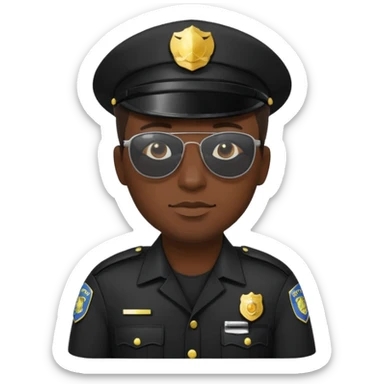 police wear black uniform and sunglasses sticker