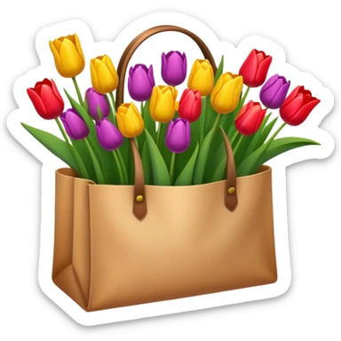 Tulips in a craft bag sticker