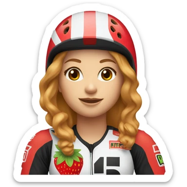 Strawberry blonde motocross women sticker