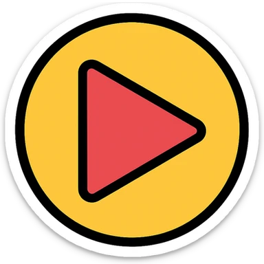 colored play button icon sticker