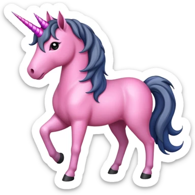 Mean black and pink unicorn  sticker