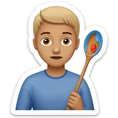 smacking a butt with a wooden spoon sticker