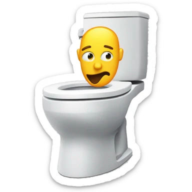 a mans head popping out of a toilet sticker