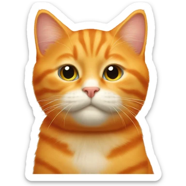 Big orange cat kiss small tricolour kitty sticker