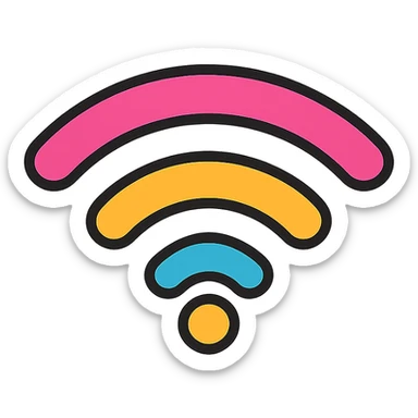 modern minimal wifi symbol, suitable for tech app icon, clean lines, simple design sticker