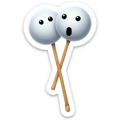 2 balls with a long stick sticker